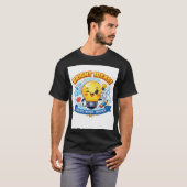 明るいアイデア: かわいい遊び心のあるステッカー風の電球 Tシャツ (正面フル)
