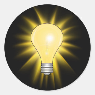 明るいアイディア電球 ラウンドシール