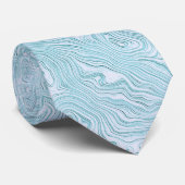 明るいアクアのシルク・モアレ小紋様 ネクタイ (ロール)