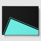 明るいアクアの幾何学ウェッジ 黒背景 ゲストブック (正面)