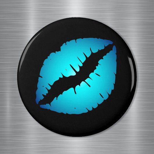 明るいアクアブルーグラデーションリップルック マグネット