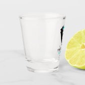 明るいアクアボウタイ「花婿介添人」タキシード ショットグラス (左)