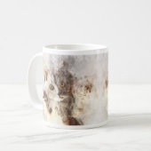 明るいアンバーアイの水彩キットン コーヒーマグカップ (正面左)
