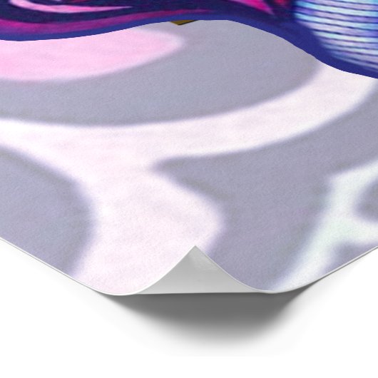 明るいアーティストブルーパーティードードル創造 ポスター (角)