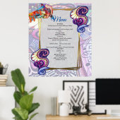 明るいアーティストブルーパーティードードル創造 ポスター (ホームオフィス)