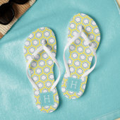 明るいイエローとアクアハニカムパターン ビーチサンダル