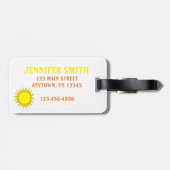 明るいイエローサニーサマーサンサンシャインレイ ラゲッジタグ (裏面横)