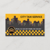 明るいイエローシティスカイライン風景タクシー運転手 名刺 (正面)