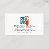 明るいイエローパワープラグ配線 名刺 (裏面)