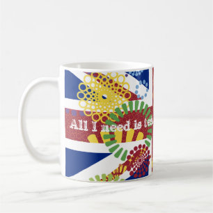明るいイギリス英国Need Tea Flag Union Jack コーヒーマグカップ