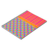 明るいイスラムのパターンとストライプスパイラルノート ノートブック (左側)