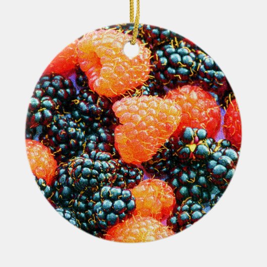 「明るいイチゴ」かわいい写真。買今 セラミックオーナメント (正面)