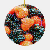 「明るいイチゴ」かわいい写真。買今 セラミックオーナメント (裏面)