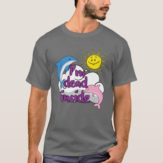 明るいイルカと陽光の中で死んでいる Tシャツ (正面)