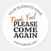 明るいインスパイアヴィンテージ「ま来た!」 ラウンドシール (正面)