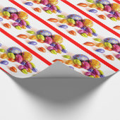 明るいイースターストライプの卵 ラッピングペーパー (角)