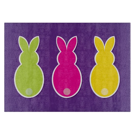 明るいイースターバニーシルエット カッティングボード (正面)