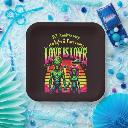 明るいエイリアンインラブアンダースカイ ペーパープレート (パーティー)