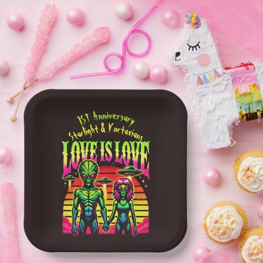 明るいエイリアンインラブアンダースカイ ペーパープレート (パーティー)