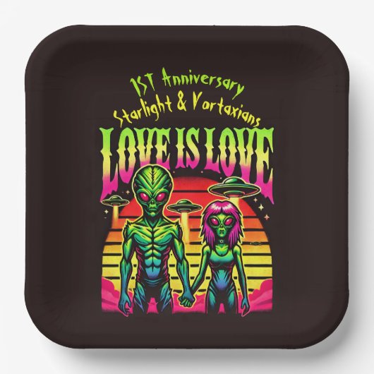 明るいエイリアンインラブアンダースカイ ペーパープレート (正面)