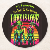 明るいエイリアンインラブアンダースカイ ラウンドペーパーコースター (正面)