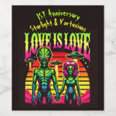 明るいエイリアンインラブアンダースカイ ワインラベル (シングルラベル)