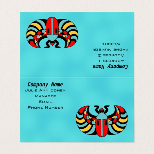 明るいエジプトのスカラブカブトムシカラフルムシ 名刺 (外部フラット)