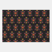 明るいエスニックフラワーフェスタメキシコ刺繍 ラッピングペーパーシート (正面2)