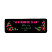 明るいエスニックフラワーフェスタメキシコ刺繍 ラベル (正面)