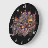 明るいエルサレムの壁時計 ラージ壁時計 (傾斜)