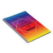 明るいエレガントカラフルの夕日と引用文 ノートブック (右側)