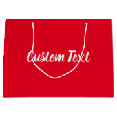 明るいエレガントスクリプ赤と白ト文字テンプレート ラージペーパーバッグ (正面)