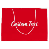 明るいエレガントスクリプ赤と白ト文字テンプレート ラージペーパーバッグ (裏面)