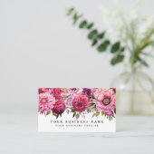 明るいエレガントピンクの花の名刺 名刺 (スタンド正面)