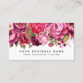 明るいエレガントピンクの花の名刺 名刺 (正面)