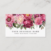 明るいエレガントピンクの花の名刺 名刺 (正面)