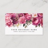 明るいエレガントピンクの花の名刺 名刺 (正面)
