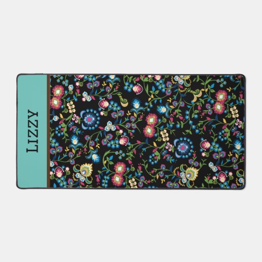 明るいエレガントフローラカラフルデスクマット デスクマット (正面)