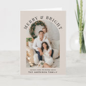 明るいエレガントメリーアーチ写真クリスマス カード (正面)