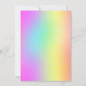 明るいエレガントレインボー金ゴールド誕生日 招待状 (裏面)