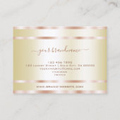 明るいエレガント光金ゴールドとバラゴールデンデコール 名刺 (裏面)