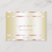 明るいエレガント光金ゴールドとバラゴールデンデコール 名刺 (正面)