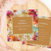 明るいエレガント抽象芸術フローラ スクエア名刺