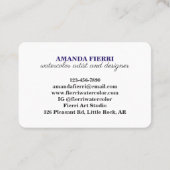 明るいエレガント水彩画カラフル家 名刺 (裏面)