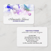 明るいエレガント水彩画カラフル家 名刺 (正面/裏面)