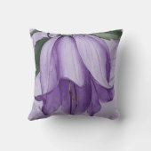 明るいエレガント水色の紫色の鐘花#4 クッション (裏面)