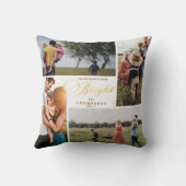 明るいエレガント金ゴールドクリスマスフォーフォトコラージュ クッション (裏面)