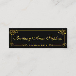明るいエレガント金ゴールド卒業名カードの挿入 コーリングカード