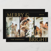 明るいエレガント3メリー枚のコラージュ・クリスマス シーズンカード (正面/裏面)