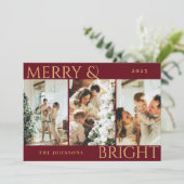 明るいエレガント3メリー枚のコラージュ・クリスマス シーズンカード (スタンド正面)